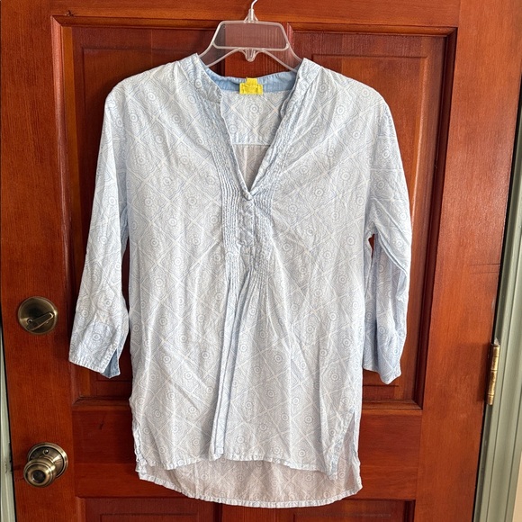 Roberta Roller Rabbit Blue and White Patterned Top - Picture 1 of 2